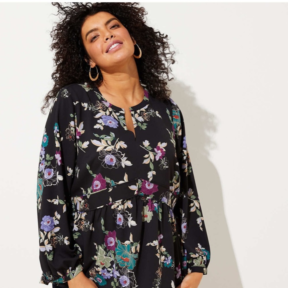 LOFT Plus Floral Peplum Blouse 
Style #:492611